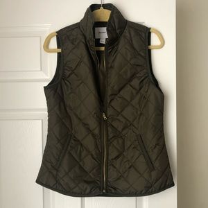 Olive Green Lightweight Quilted Vest